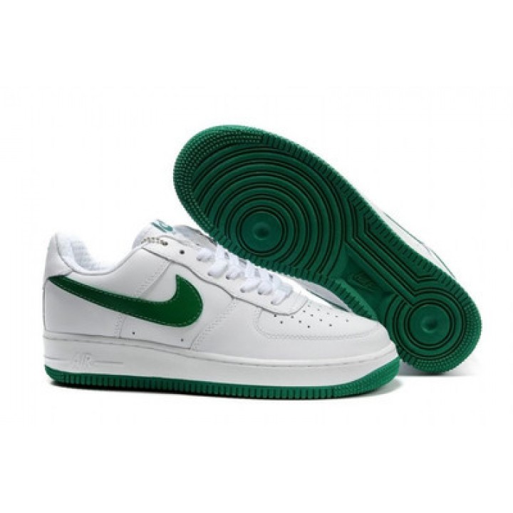 Nike Air Force 1, белые с зеленым 